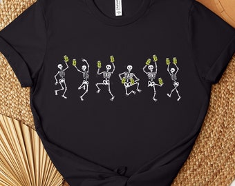 Pickle Skeleton Dance Sweatshirt Women&#39;s Pickle Sweater Canning Season Homemade Cucumber Lover Crewneck Gift Shirt Funny Pickle Jar Tshirt