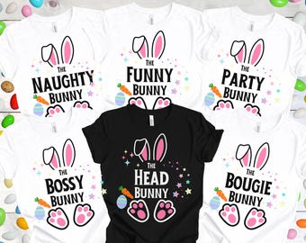 Funny Matching Group East Bunny Shirts Custom Holiday Tshirt Cute Easter Family Gift Festive Pastel Easter Celebration Spring Party Outfit T