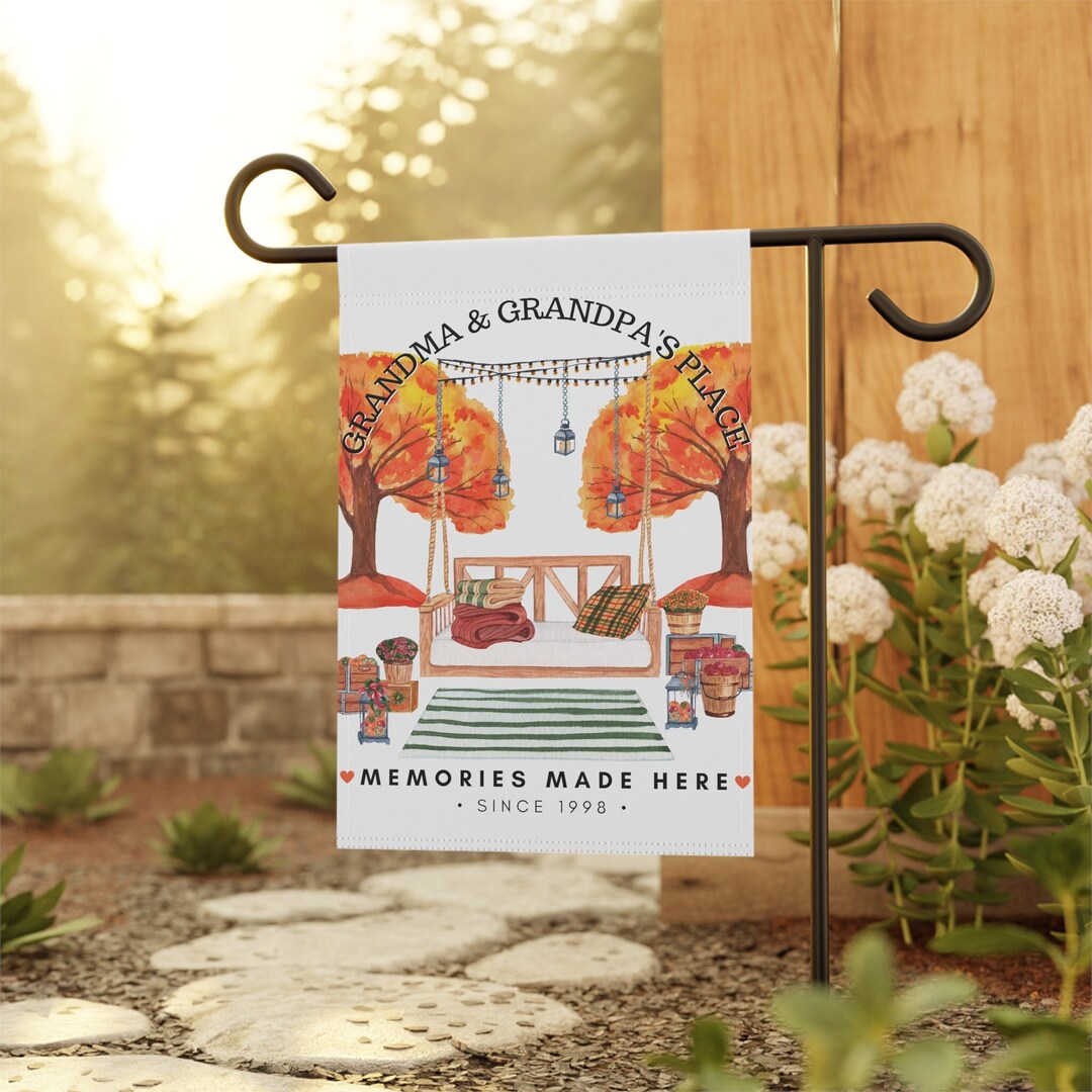 Custom Grandma and Grandpa Gifts, Personalized Garden & House Banner