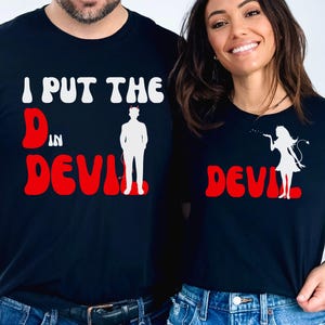 Funny Halloween Matching Couple Costume Shirt Cute Spooky Season Adult Halloween Matching Party Tshirt Fun Mom & Dad Halloween His and Her T