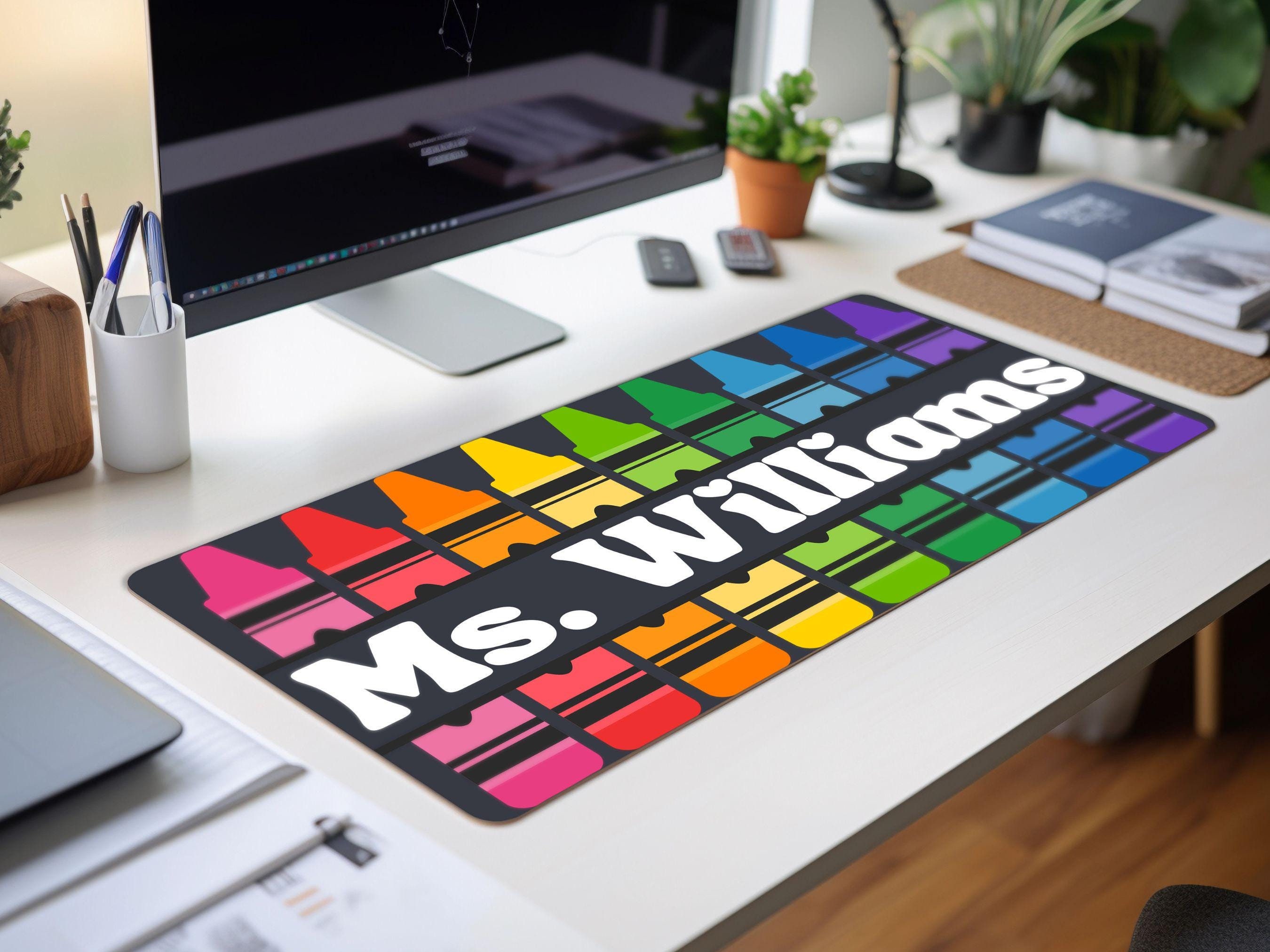 Custom Teacher Name Desk Pad Cute Deskmat Aesthetic Computer Laptop Keyboard Large Pad School Gift Home Office Accessory Her Classroom Decor