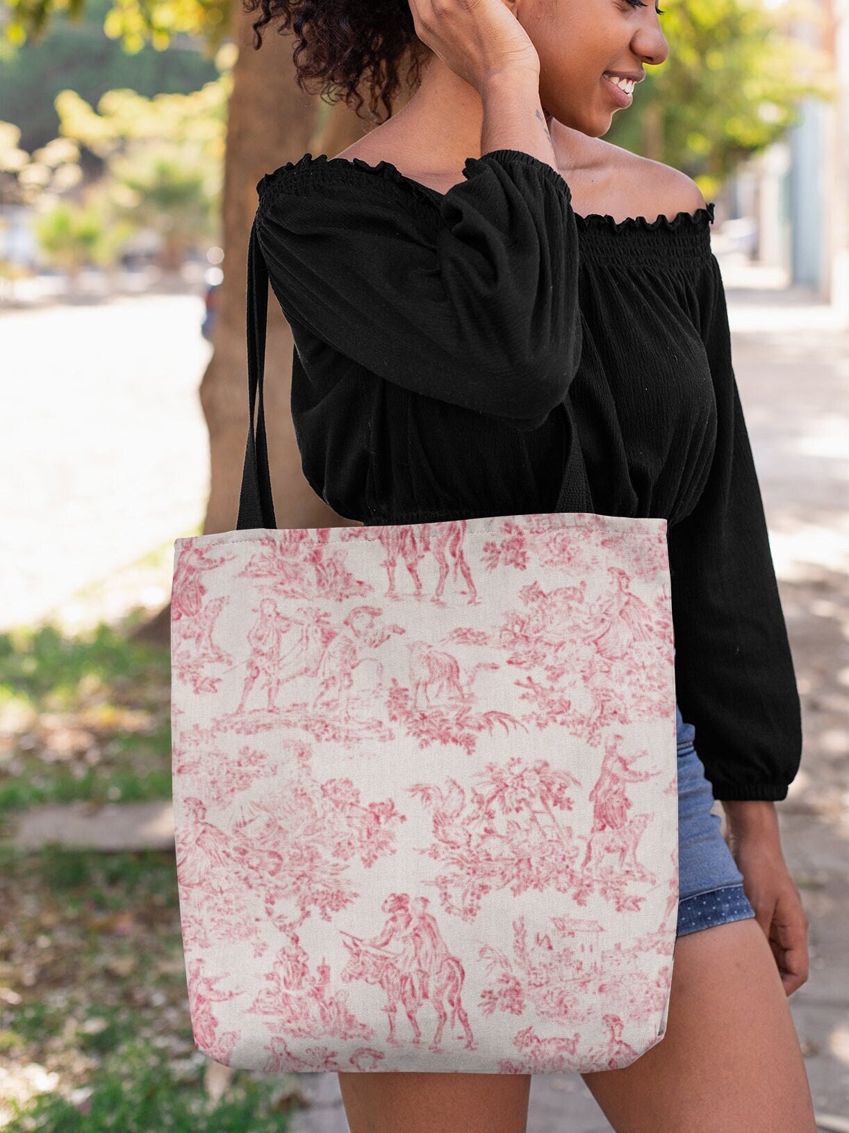 Got it All Pink Toile Print Tote Bag