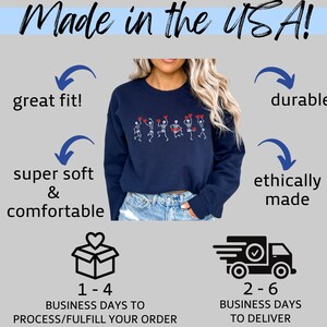 Sweat squelette Saint-Valentin, chemise coeurs squelettes dansants, t-shirt drôle de Saint-Valentin, cadeau d'amour mignon pour les vacances, ras du cou pour femme, tendance image 9