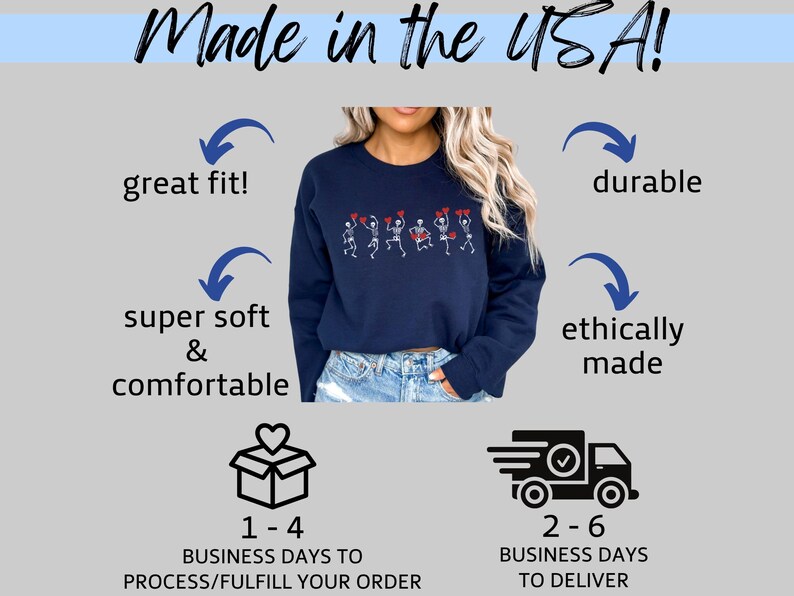 Sweat squelette Saint-Valentin, chemise coeurs squelettes dansants, t-shirt drôle de Saint-Valentin, cadeau d'amour mignon pour les vacances, ras du cou pour femme, tendance image 9