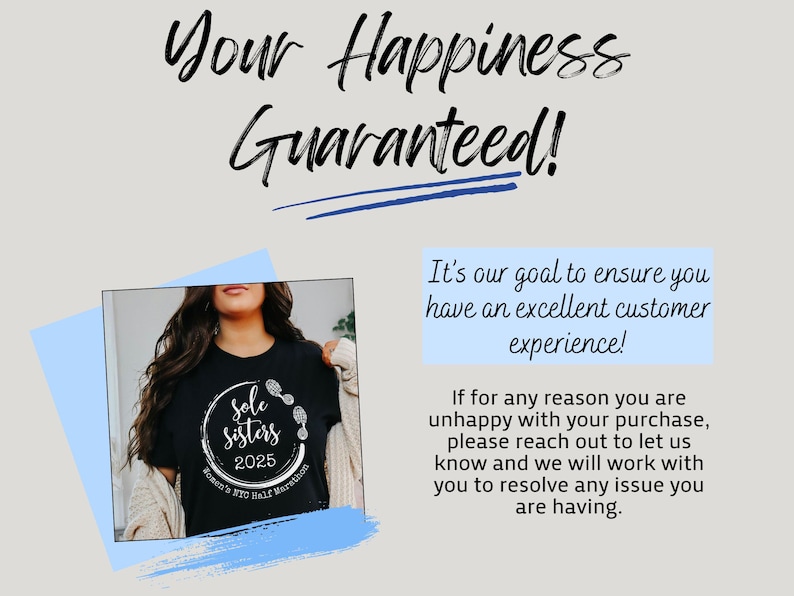 May include: A black t-shirt with a white design that says "Sole Sisters 2025 Komen's NYC Half Marathon". The design includes a circle with footprints around it.