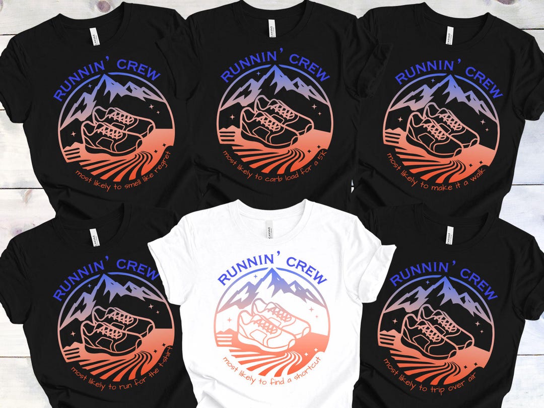 Funny Running Team Shirts, Custom Race Group Tee, Fun Run Crew Outfit ...