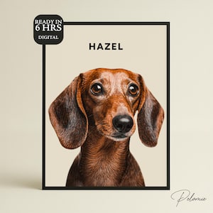Ritratto moderno di un animale domestico – Decorazione murale personalizzata per cani o gatti – Disegno digitale personalizzato di un animale domestico – Regalo unico per i proprietari di animali domestici – Opera d'arte stampabile per animali domestici