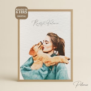 Ritratto personalizzato di un animale domestico da foto / Arte digitale di animali dipinta a mano / Ricordo unico per animali domestici / Regalo per genitori di cani o gatti / Acquerello