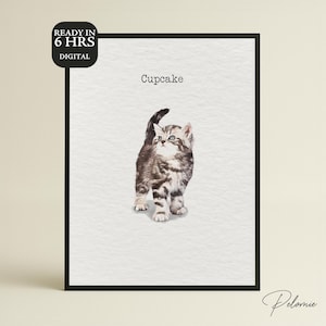 Mini ritratto di animale domestico ad acquerello da foto - Regalo commemorativo personalizzato per cane o gatto - PDF stampabile per animali - Dipinto di animali in miniatura, arte originale