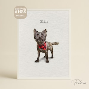 Ritratti ad acquerello personalizzati utilizzando foto di animali domestici digitalmente disegnati a mano e ritratti di cani personalizzati, ritratti di gatti, stampe artistiche commemorative personalizzate per animali domestici