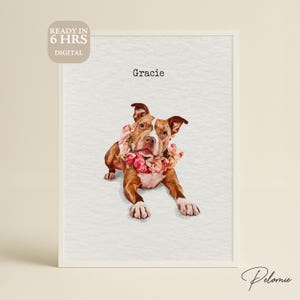 Ritratto personalizzato di un animale domestico ad acquerello utilizzando la foto di un cane, ritratto commemorativo di un animale domestico, ritratto a figura intera di un animale domestico, ritratto commemorativo di un animale domestico, ritratto di un gatto, digitale.
