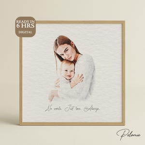 Ritratto ad acquerello personalizzato da foto – Dipinto digitale personalizzato di coppia, famiglia o singolo – Regalo unico per anniversario e compleanno