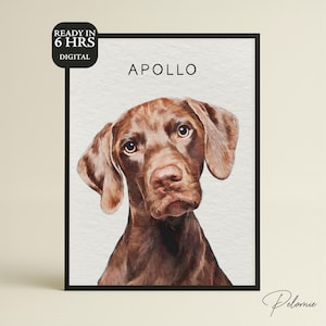Ritratti ad acquerello personalizzati utilizzando foto di animali domestici Ritratti digitali personalizzati di cani Ritratti di gatti Ritratti di cani personalizzati Arte commemorativa personalizzata per animali domestici
