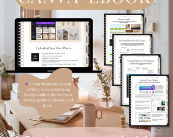 Comment utiliser le livre électronique Canva | Guide toile pour débutant | Design numérique pour créateurs de contenu, coachs, propriétaires de petite entreprise | Téléchargement instantané