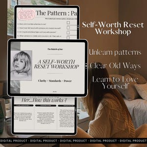 Self Worth Reset Workshop, Toxic Relationship Recovery Workbook, Raise Your Standards Guide, Worksheets & Prompts, Digital Download PDF