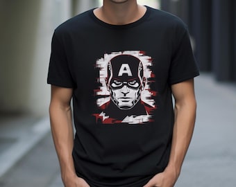 Captain America Graphic T-Shirt - Bold Black Superhero Tee