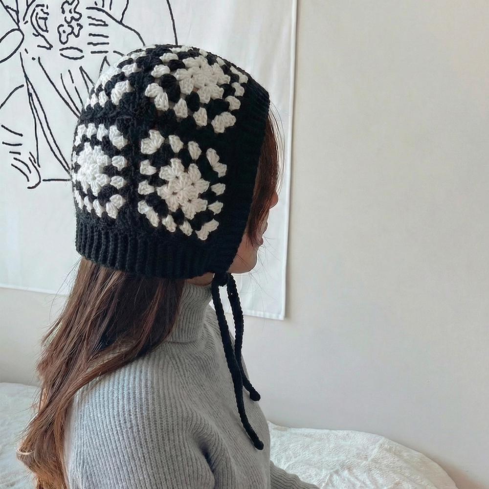 Granny Square Bonnet Crochet Pattern PDF Winter Hat With Video Tutorial ...