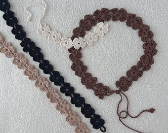 Crochet Flower Belt Pattern PDF – Motif Belt, Headband & Choker Tutorial Digital Download