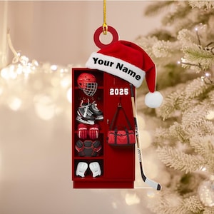 Personalized Hockey 2D Flat Ornament, Custom Hockey Player Christmas Gift