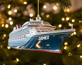 Personalized Cruise Ship 2D FLat Ornament, Adventures Ornament 2025