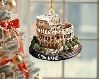 Custom Colosseum Acrylic Ornament, Rome Italy Decor (2D Flat)