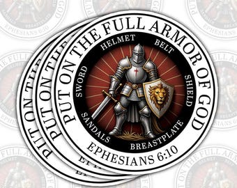 Full Armor of God Sticker: Christian Knight Vinyl Decal