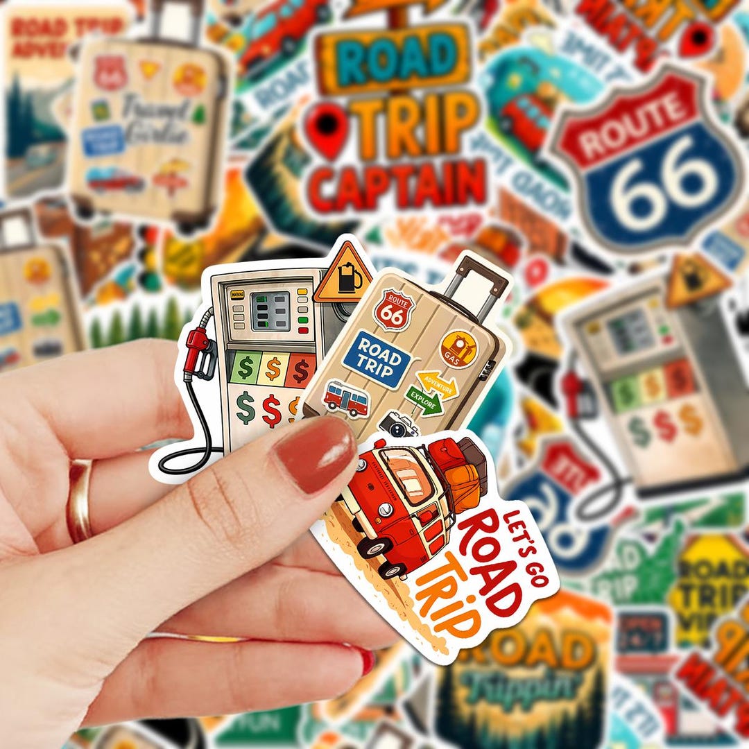 1-100pcs Road Trip Stickers, Travel Stickers, Passport, Journey ...