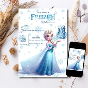Frozen Birthday Invitation | Elsa Party Invite | Editable Frozen Party Invitation | Winter Wonderland Birthday | Digital Download
