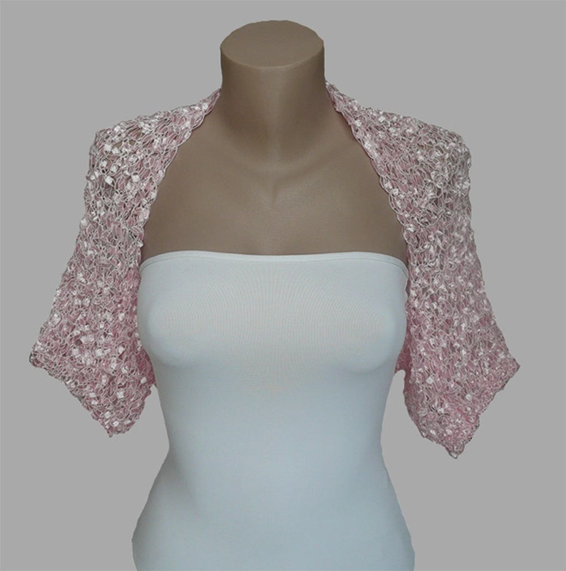 Beach Summer Shrug Cropped Silky Light Jacket Open Pink Etsy