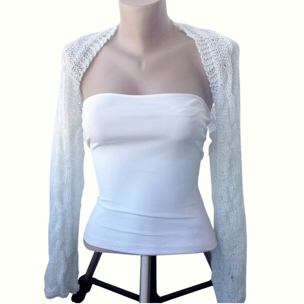 Metroz Style Long Sleeves Bolero, Winter Wedding Shrug Bolero, Luxory Warm Cropped Jacket