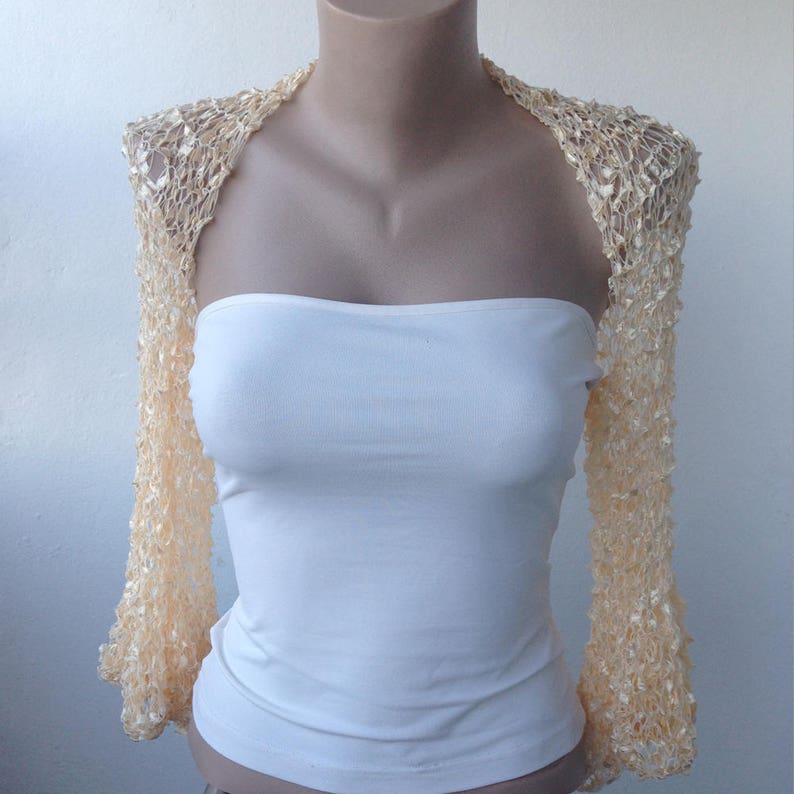 Ruffle Sleeve Pale Yellow Bolero Shrug Pale Yellow Bridal Etsy