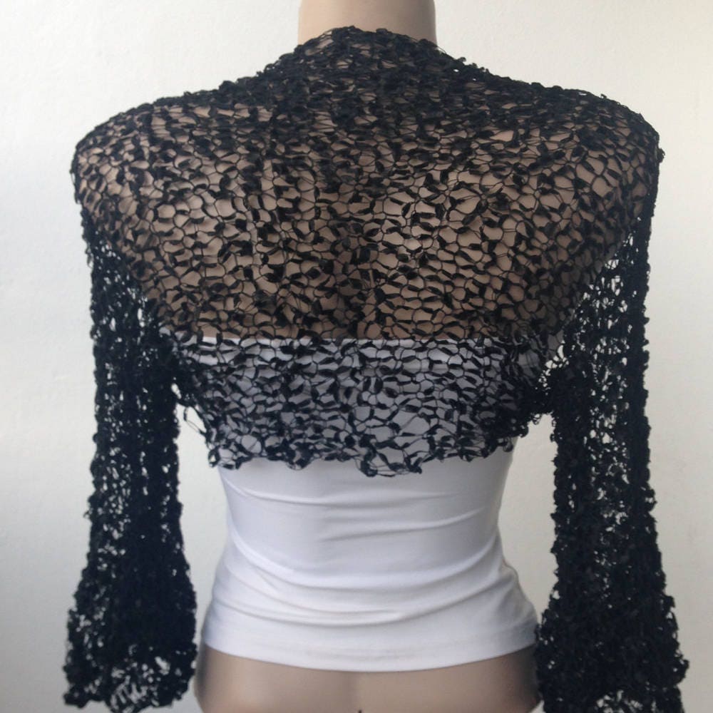 Black Bolero Shrug, Evening Bolero Shrug, Bolero Shrug, Black Bolero, Black Shrug, Black Summer Bolero, Black Summer Shrug, Bolero Jacket