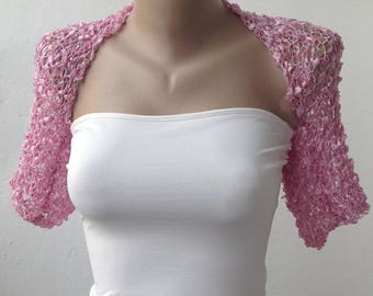 Pink Wedding Shrug - Pink Wedding Bolero - Pink Bridal Shrug - Pink Wedding Bolero - Bridesmaid Shrug - Bridesmaid Bolero - Pink Bolero