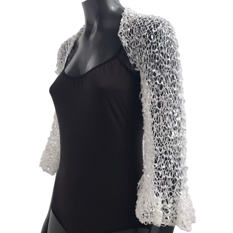 White Bridal Bolero Wedding Shrug Knitted Silk Cover Up - Etsy