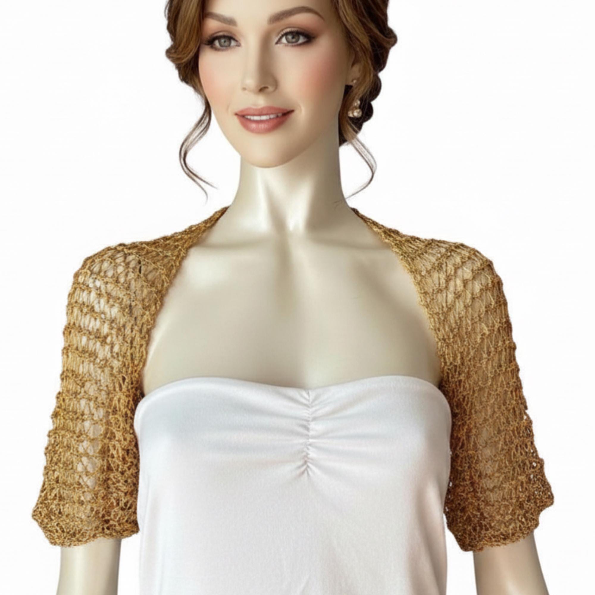 gold bolero jackets for evening dresses 24 Karat Gold Bolero Jacket – Allure Novembre main image 0