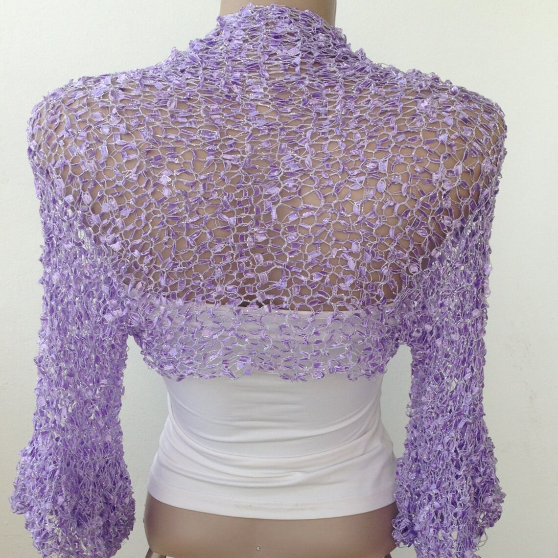 Purple Bridal Bolero Jacket Ruffle Sleeves Shrug Summer Etsy
