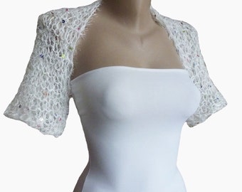 White Bridal Shrug-White Bridal Bolero-White Wedding Bolero-White Wedding Shrug-Winter Wedding Bolero-White Bridal Jacket-White cover up