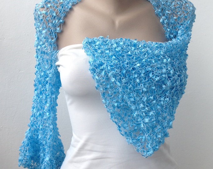 Blue Bolero Shrug, Sky Blue Bolero, Sky Blue Shrug, Blue Bolero, Blue