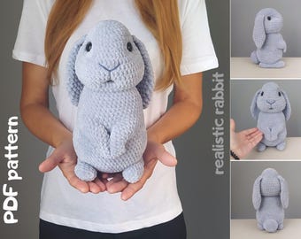 Bunny CROCHET PATTERN. Classic bunny. Crochet Easter pdf. Rabbit tutorial begginer crochet. Amigurumi bunny. Bunny toy pattern