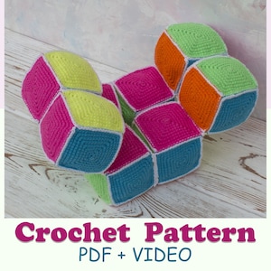 SCHEMA ALL'UNCINETTO per cubo infinito. Giocattoli Montessori per bambini. Giocattoli educativi. Cubo sensoriale. Giocattolo antistress per adulti con schema amigurumi.