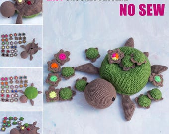 CROCHET PATTERN memory game &quot;Turtle&quot;. No SEW easy pattern. Sensory toy turtle amigurumi. Crochet game montessori toy. Memory game crochet.