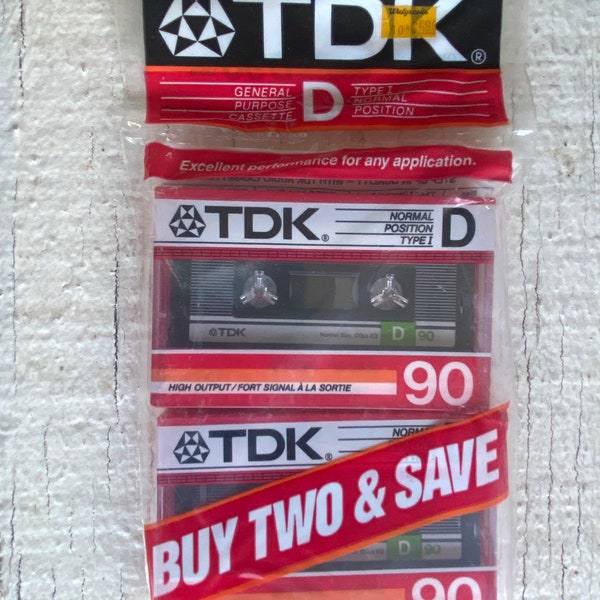Vintage TDK Cassette Tapes- vintage video camera tape, tiny cassette, record, tape reel, old tape cassette, recorder tape, tape record