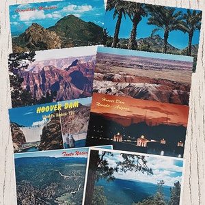 Vintage Arizona Ansichtkaarten reizen ephemera Verenigde Staten, Arizona, Jackalope, Phoenix, Grand Canyon, Hoover dam, geschilderde woestijn camelback