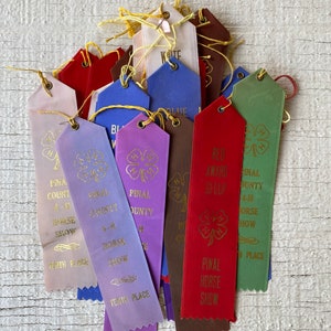 Vintage Ribbon Award- Award Ribbons prize ribbons awards place ribbons, first place second place third place color place ribbons