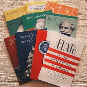 Vintage United States Booklet set, Brochures, United States, vintage brochures, vintage pamphlet, vintage souvenir, Collectible, presidents