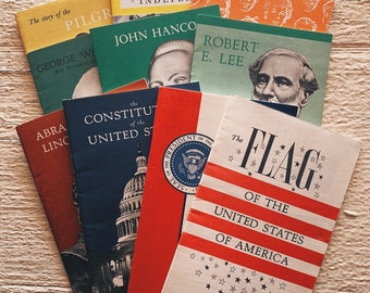 Vintage United States Booklet set, Brochures, United States, vintage brochures, vintage pamphlet, vintage souvenir, Collectible, presidents