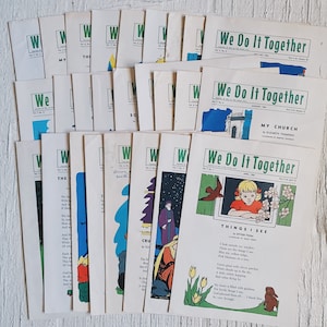 Vintage Christliches Heft- We do it together, Kinder Sonntagsschule, Kirche, Kinderkirche religiöses Buch Vintage Papier Ephemera 1960er