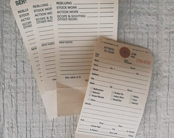 Vintage Service Charge Ticket Tags (3) Vintage Papier Ephemera, Ledger, Vintage Form, Vintage Rechnung, Vintage Bestellschein, Vintage Pistolenanhänger