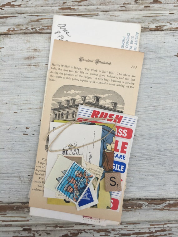 Postal Grunge Pack Vintage Paper Ephemera Lot Paper Pack Etsy