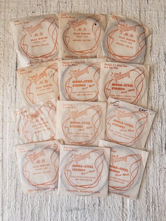 Vintage Gibson String 1 Music Strings Hi Fi Flat Wound True